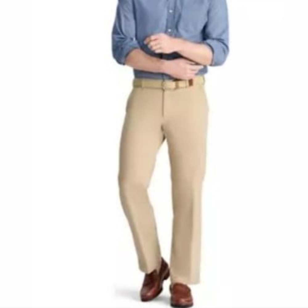 Mens Izod America Chino Flat Front English Khaki Pants